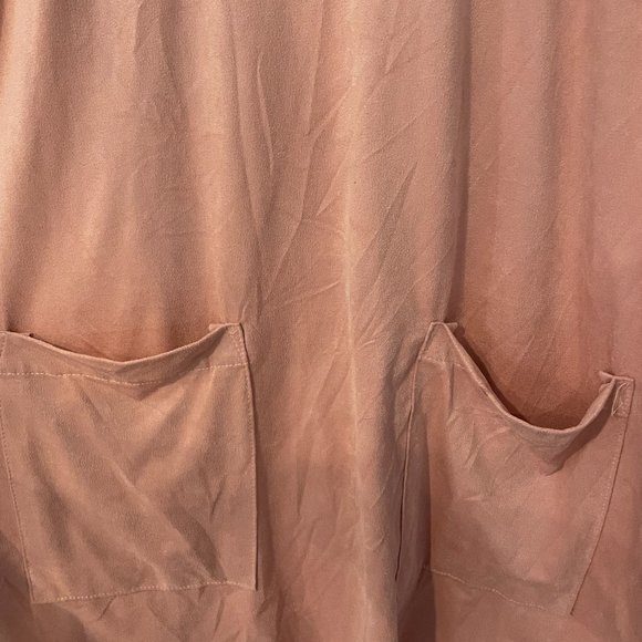 Light Pink tunic Dress with Pockets - Picture 2 of 4